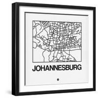 White Map of Johannesburg-NaxArt-Framed Art Print