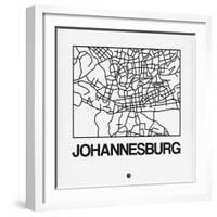 White Map of Johannesburg-NaxArt-Framed Art Print