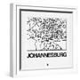 White Map of Johannesburg-NaxArt-Framed Art Print