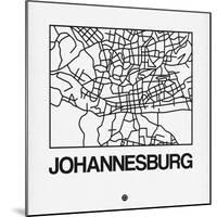 White Map of Johannesburg-NaxArt-Mounted Art Print