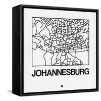 White Map of Johannesburg-NaxArt-Framed Stretched Canvas