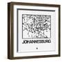White Map of Johannesburg-NaxArt-Framed Art Print