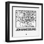 White Map of Johannesburg-NaxArt-Framed Art Print