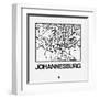 White Map of Johannesburg-NaxArt-Framed Art Print