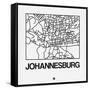 White Map of Johannesburg-NaxArt-Framed Stretched Canvas