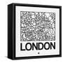 White Map of London-NaxArt-Framed Stretched Canvas