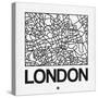 White Map of London-NaxArt-Stretched Canvas