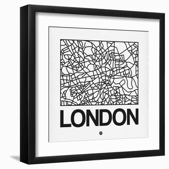 White Map of London-NaxArt-Framed Art Print