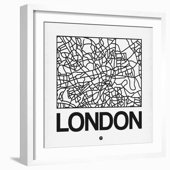 White Map of London-NaxArt-Framed Art Print