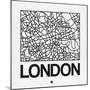 White Map of London-NaxArt-Mounted Art Print