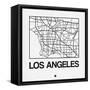 White Map of Los Angeles-NaxArt-Framed Stretched Canvas