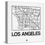White Map of Los Angeles-NaxArt-Stretched Canvas
