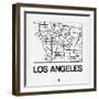 White Map of Los Angeles-NaxArt-Framed Art Print