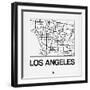 White Map of Los Angeles-NaxArt-Framed Art Print