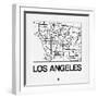 White Map of Los Angeles-NaxArt-Framed Art Print