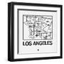 White Map of Los Angeles-NaxArt-Framed Art Print