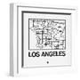 White Map of Los Angeles-NaxArt-Framed Art Print