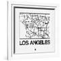 White Map of Los Angeles-NaxArt-Framed Art Print