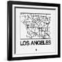 White Map of Los Angeles-NaxArt-Framed Art Print