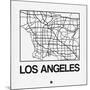 White Map of Los Angeles-NaxArt-Mounted Art Print