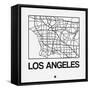 White Map of Los Angeles-NaxArt-Framed Stretched Canvas