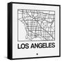 White Map of Los Angeles-NaxArt-Framed Stretched Canvas