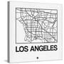 White Map of Los Angeles-NaxArt-Stretched Canvas