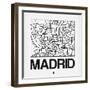 White Map of Madrid-NaxArt-Framed Art Print