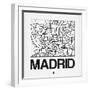 White Map of Madrid-NaxArt-Framed Art Print