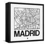 White Map of Madrid-NaxArt-Framed Stretched Canvas