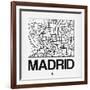 White Map of Madrid-NaxArt-Framed Art Print