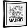 White Map of Madrid-NaxArt-Framed Art Print