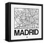 White Map of Madrid-NaxArt-Framed Stretched Canvas