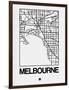 White Map of Melbourne-NaxArt-Framed Art Print