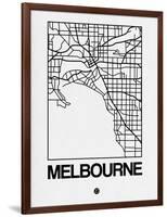 White Map of Melbourne-NaxArt-Framed Art Print