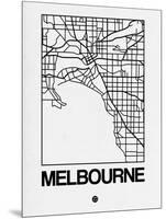 White Map of Melbourne-NaxArt-Mounted Art Print