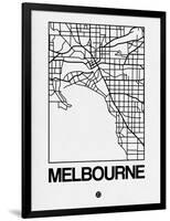 White Map of Melbourne-NaxArt-Framed Art Print