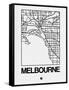 White Map of Melbourne-NaxArt-Framed Stretched Canvas