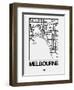 White Map of Melbourne-NaxArt-Framed Art Print