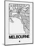 White Map of Melbourne-NaxArt-Mounted Art Print