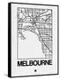 White Map of Melbourne-NaxArt-Framed Stretched Canvas
