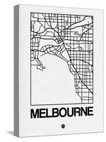 White Map of Melbourne-NaxArt-Stretched Canvas