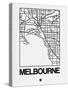 White Map of Melbourne-NaxArt-Stretched Canvas