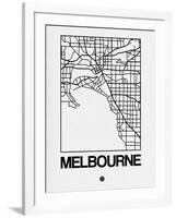 White Map of Melbourne-NaxArt-Framed Art Print