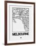 White Map of Melbourne-NaxArt-Framed Art Print