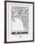 White Map of Melbourne-NaxArt-Framed Art Print