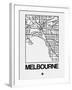 White Map of Melbourne-NaxArt-Framed Art Print