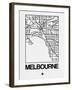 White Map of Melbourne-NaxArt-Framed Art Print