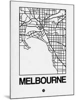 White Map of Melbourne-NaxArt-Mounted Art Print