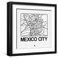 White Map of Mexico City-NaxArt-Framed Art Print